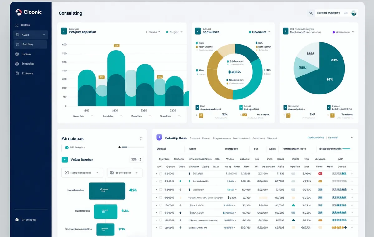 Engagement Analytics dashboard showing client engagement trend charts and partner utilization metrics