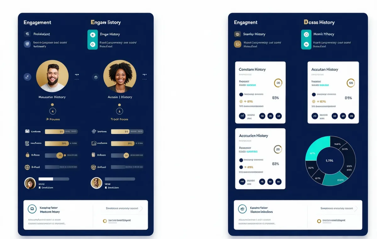 Staffing Intelligence module showing partner-client fit scoring interface with engagement pattern analysis
